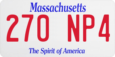MA license plate 270NP4