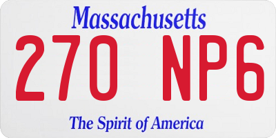 MA license plate 270NP6