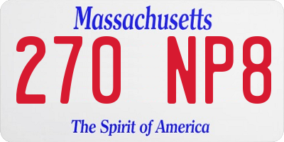 MA license plate 270NP8