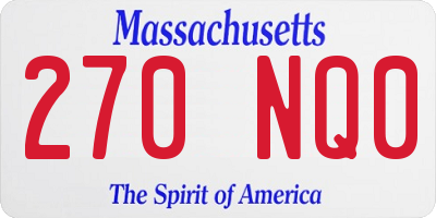 MA license plate 270NQ0