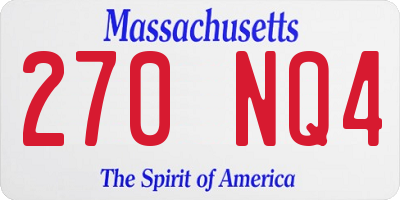 MA license plate 270NQ4