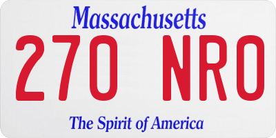 MA license plate 270NR0