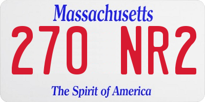 MA license plate 270NR2