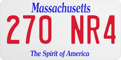 MA license plate 270NR4