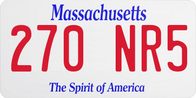 MA license plate 270NR5