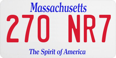 MA license plate 270NR7