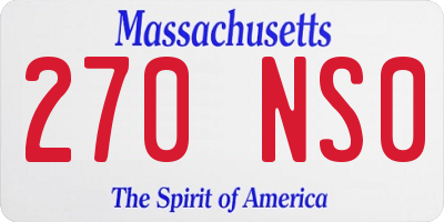 MA license plate 270NS0