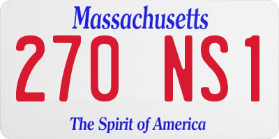 MA license plate 270NS1