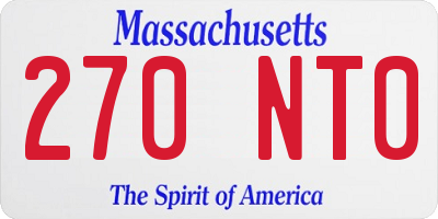 MA license plate 270NT0