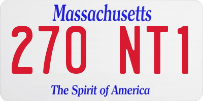 MA license plate 270NT1