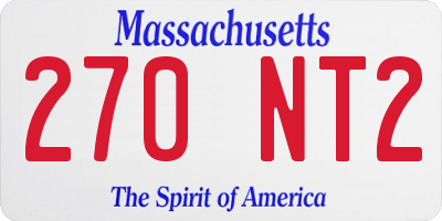 MA license plate 270NT2