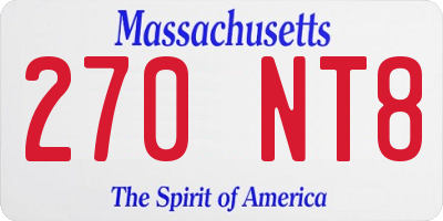 MA license plate 270NT8