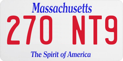 MA license plate 270NT9