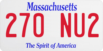 MA license plate 270NU2