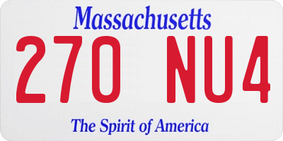 MA license plate 270NU4