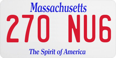 MA license plate 270NU6