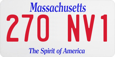 MA license plate 270NV1