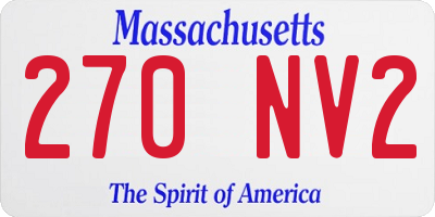 MA license plate 270NV2