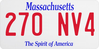 MA license plate 270NV4