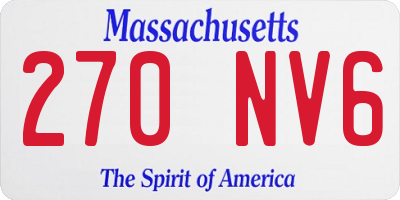 MA license plate 270NV6