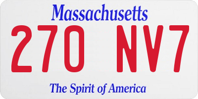 MA license plate 270NV7