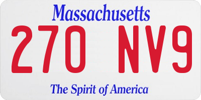 MA license plate 270NV9