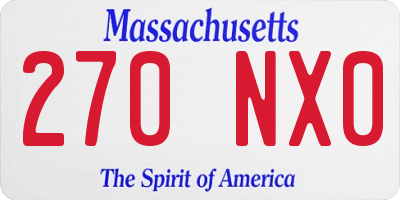 MA license plate 270NX0