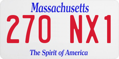 MA license plate 270NX1