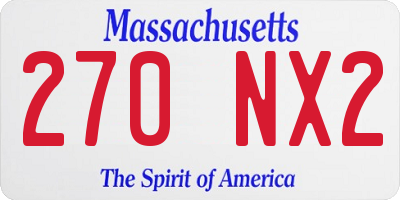 MA license plate 270NX2