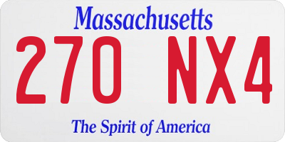 MA license plate 270NX4