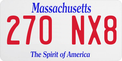 MA license plate 270NX8
