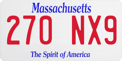 MA license plate 270NX9