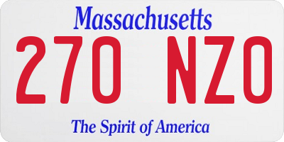 MA license plate 270NZ0