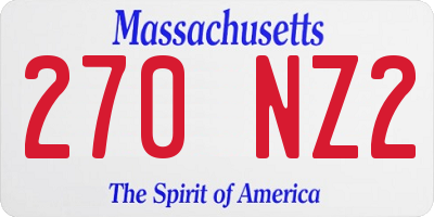 MA license plate 270NZ2