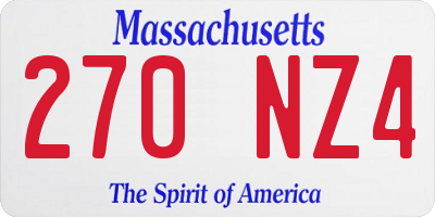 MA license plate 270NZ4