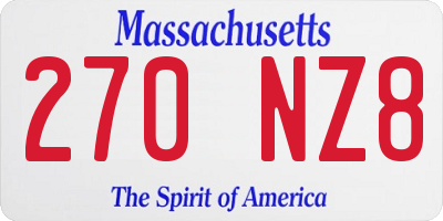 MA license plate 270NZ8