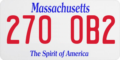 MA license plate 270OB2