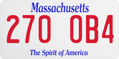 MA license plate 270OB4