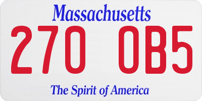 MA license plate 270OB5