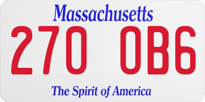 MA license plate 270OB6