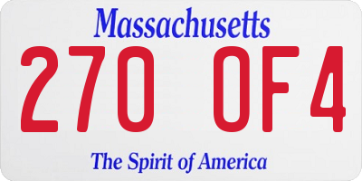 MA license plate 270OF4