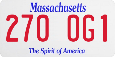 MA license plate 270OG1