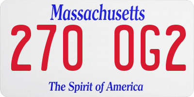 MA license plate 270OG2