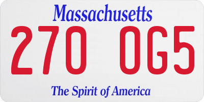 MA license plate 270OG5