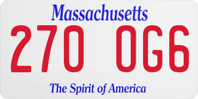 MA license plate 270OG6