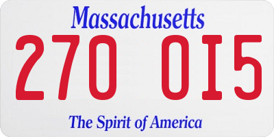 MA license plate 270OI5