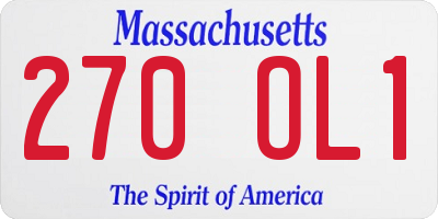 MA license plate 270OL1
