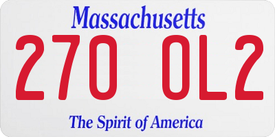 MA license plate 270OL2