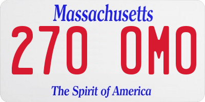 MA license plate 270OM0