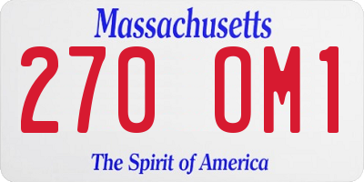 MA license plate 270OM1